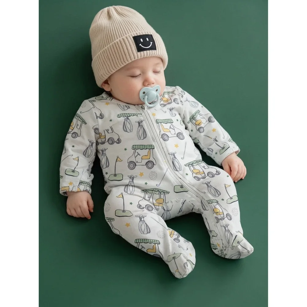 Caden Lane Golf Cart Bamboo Zipper Footie Sleeper 0-3M
